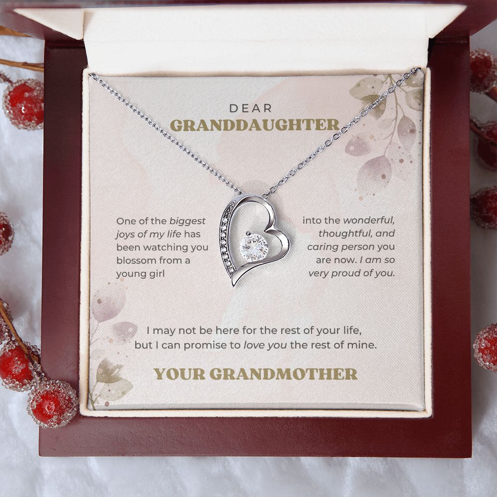 Dear Granddaughter - I promise to love you - Forever Necklace