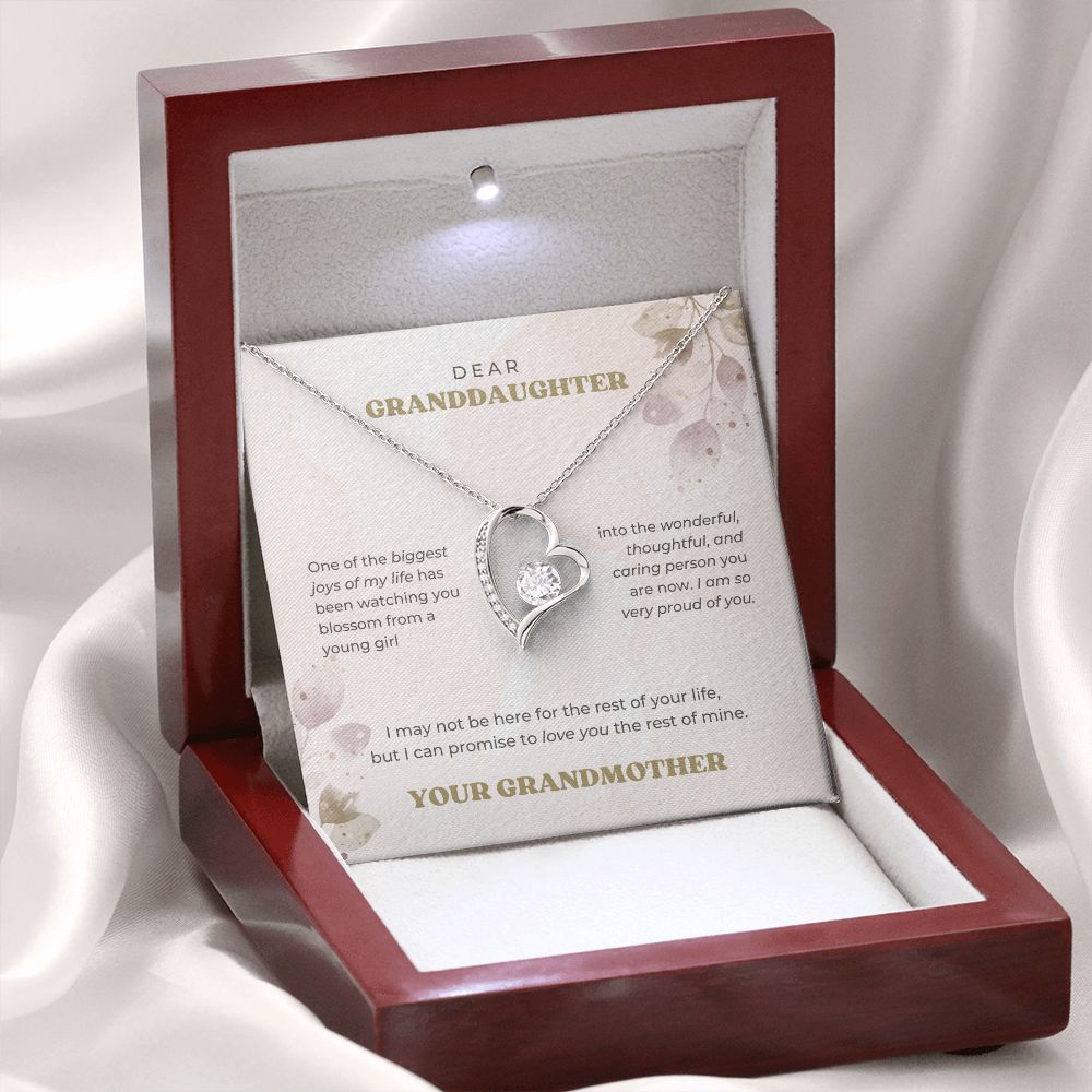 Dear Granddaughter - I promise to love you - Forever Necklace