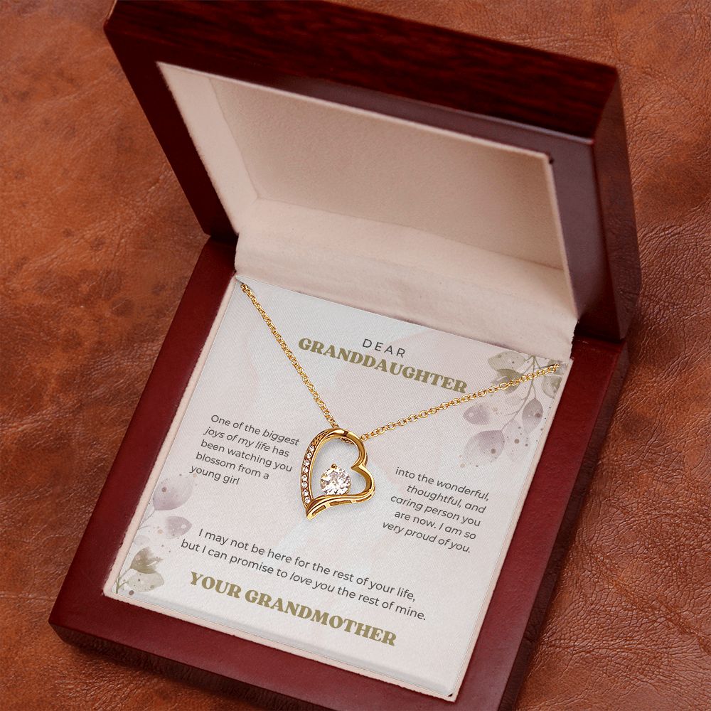 Dear Granddaughter - I promise to love you - Forever Necklace