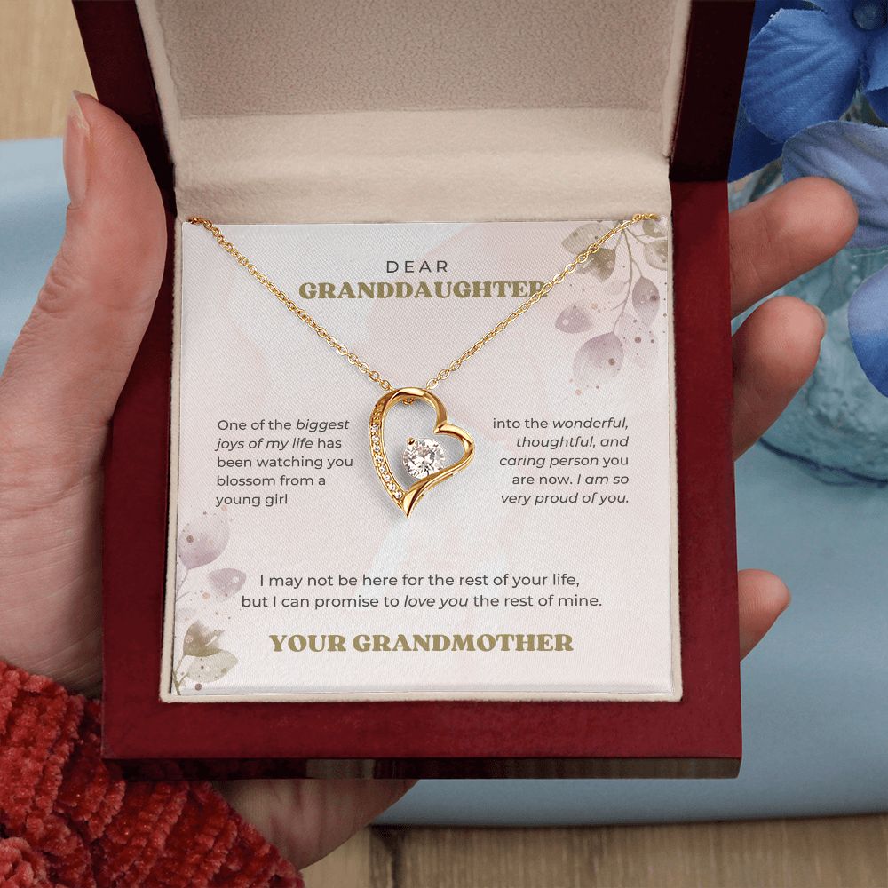 Dear Granddaughter - I promise to love you - Forever Necklace