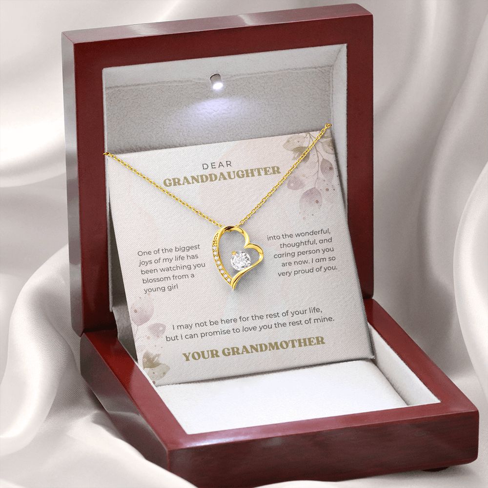 Dear Granddaughter - I promise to love you - Forever Necklace
