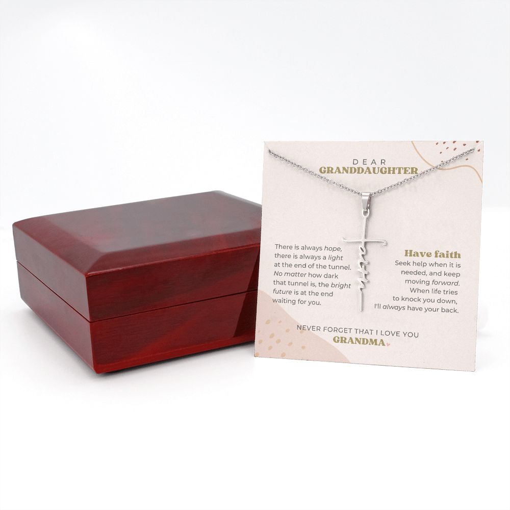 Dear Granddaughter - Have Faith - Cross Necklace