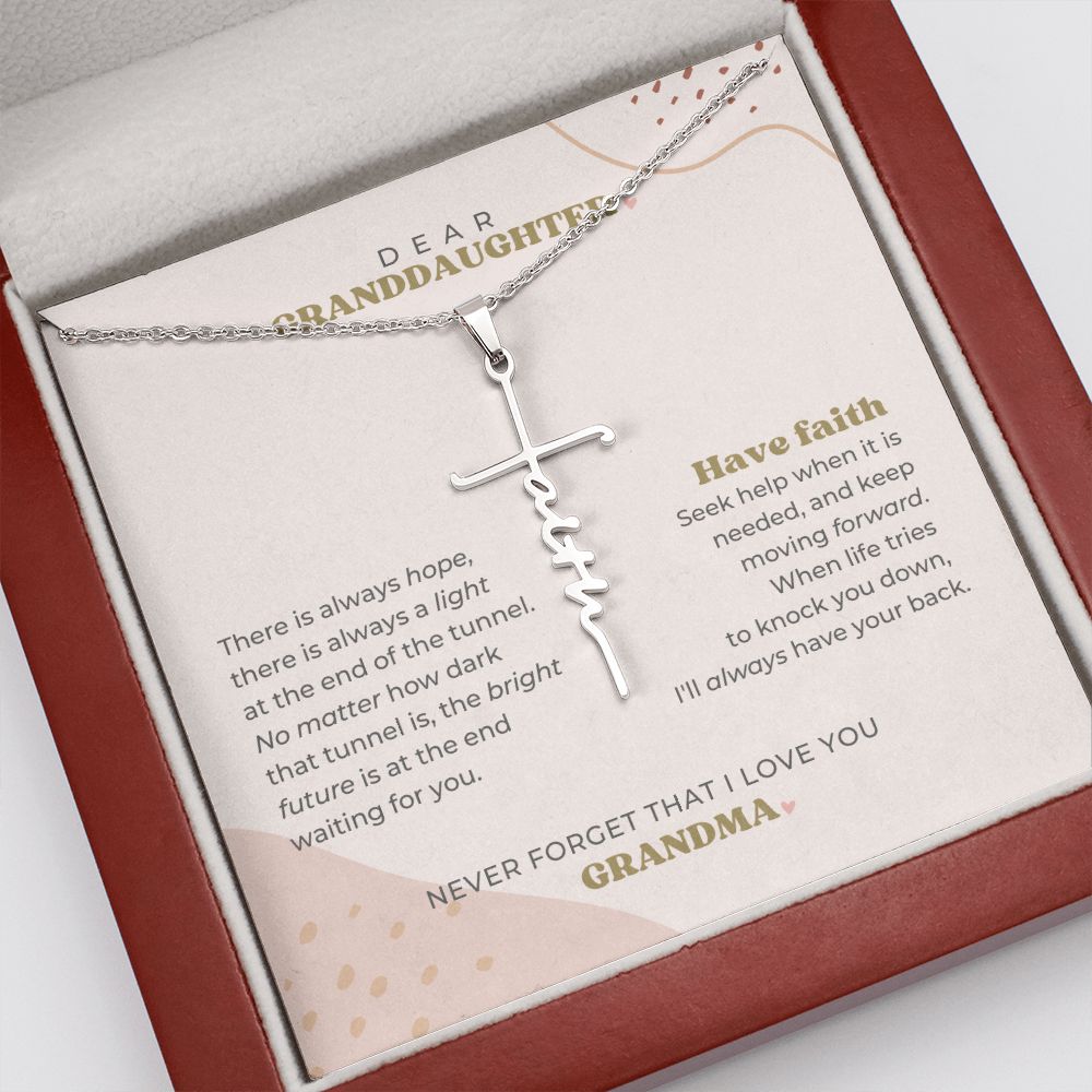 Dear Granddaughter - Have Faith - Cross Necklace