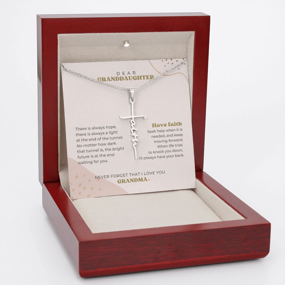 Dear Granddaughter - Have Faith - Cross Necklace
