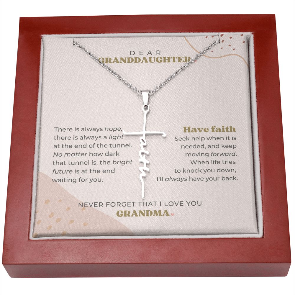 Dear Granddaughter - Have Faith - Cross Necklace