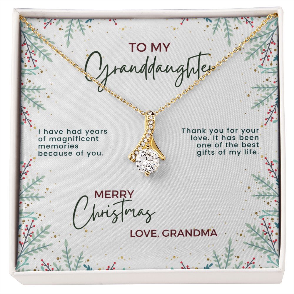 Christmas Gift For Granddaughter - Magnificent Memories - Petite Ribbon Necklace