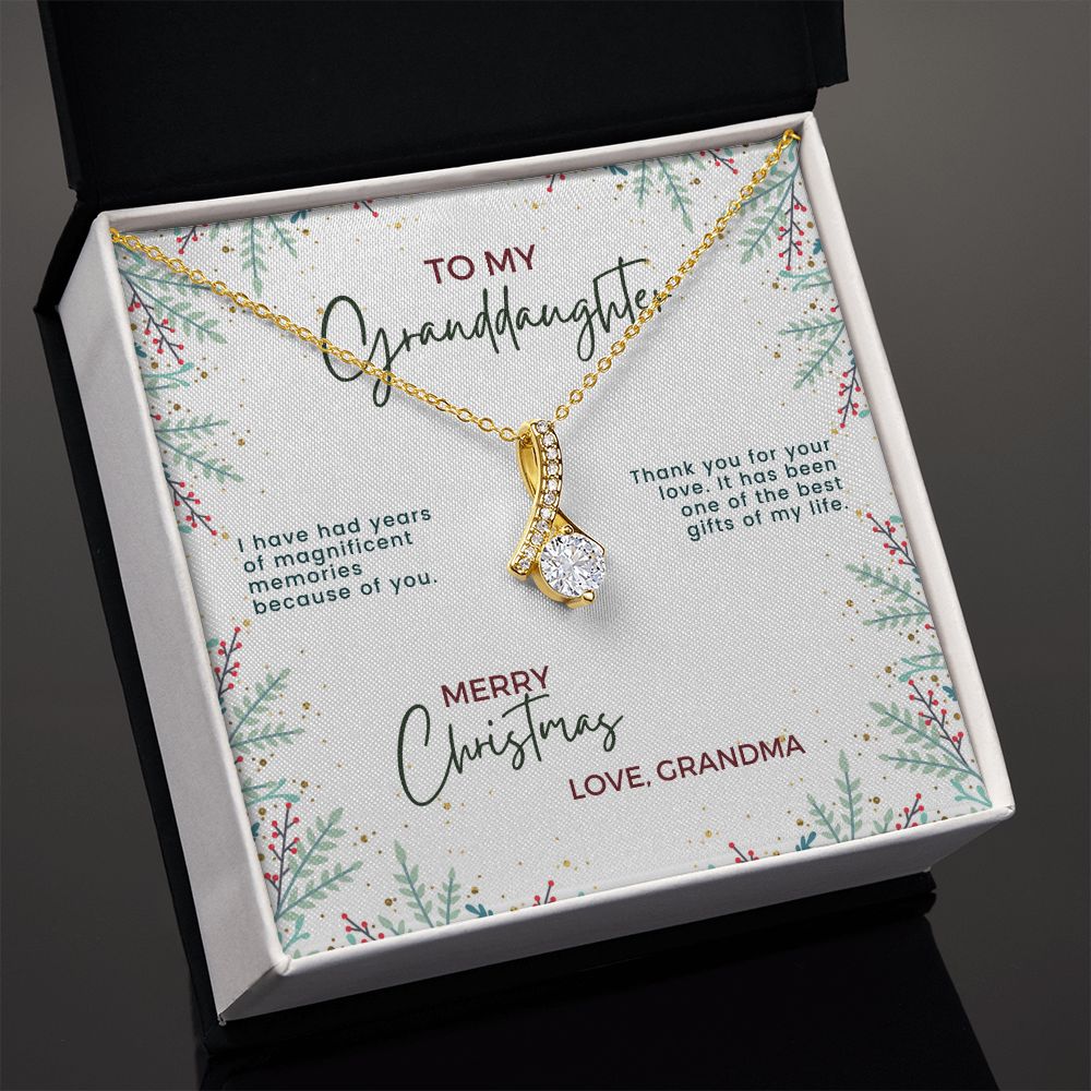 Christmas Gift For Granddaughter - Magnificent Memories - Petite Ribbon Necklace