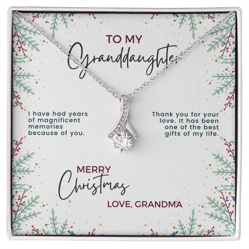 Christmas Gift For Granddaughter - Magnificent Memories - Petite Ribbon Necklace