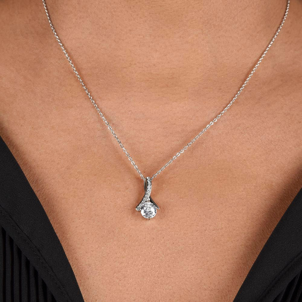 Christmas Gift For Granddaughter - You Are The Most Beautiful Gift - Petite Ribbon Necklace