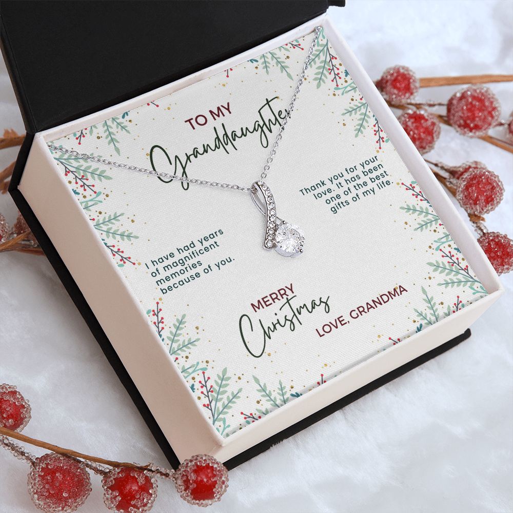 Christmas Gift For Granddaughter - Magnificent Memories - Petite Ribbon Necklace