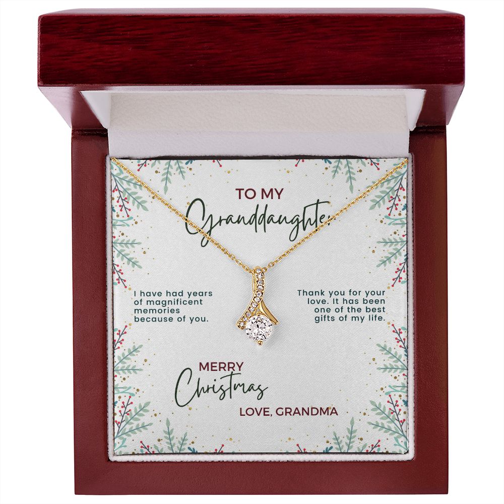 Christmas Gift For Granddaughter - Magnificent Memories - Petite Ribbon Necklace