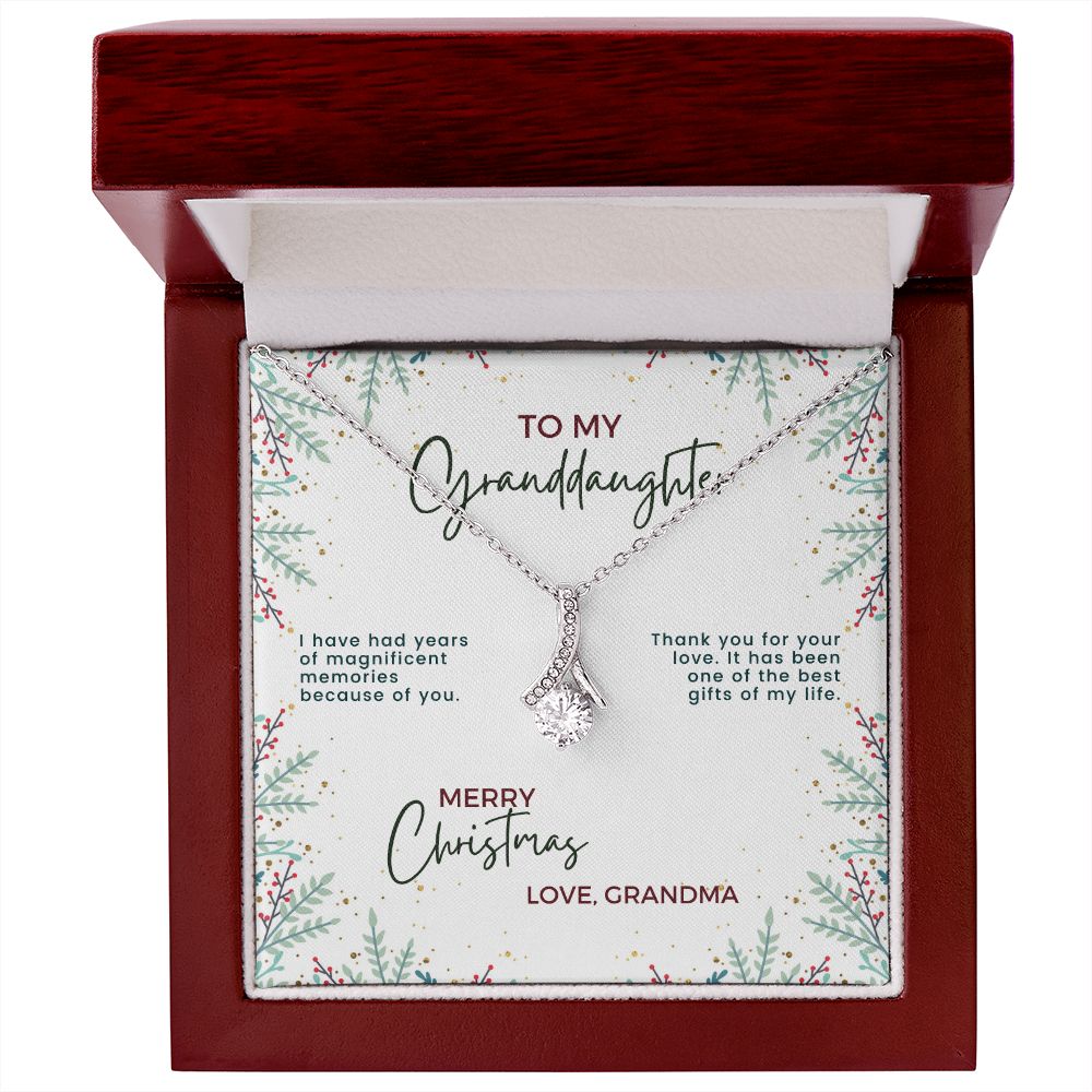 Christmas Gift For Granddaughter - Magnificent Memories - Petite Ribbon Necklace