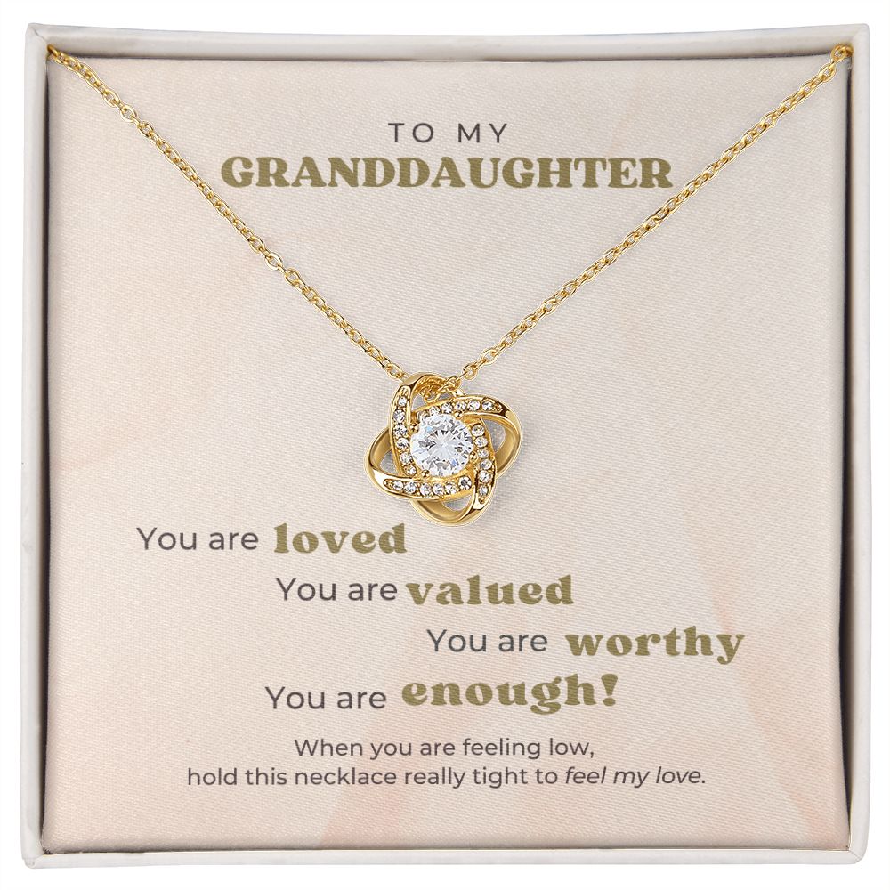 To My Granddaughter - You are loved - Knot Necklace