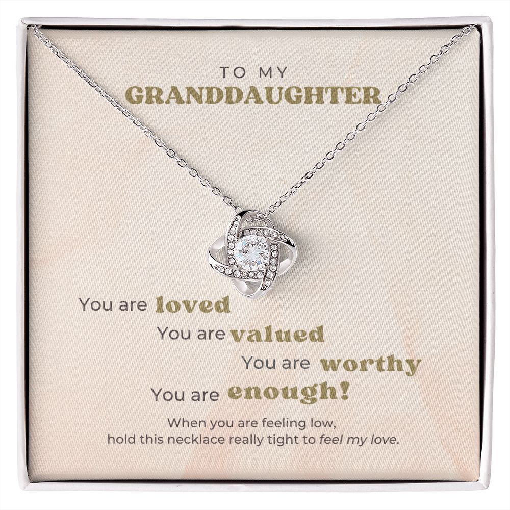 To My Granddaughter - You are loved - Knot Necklace
