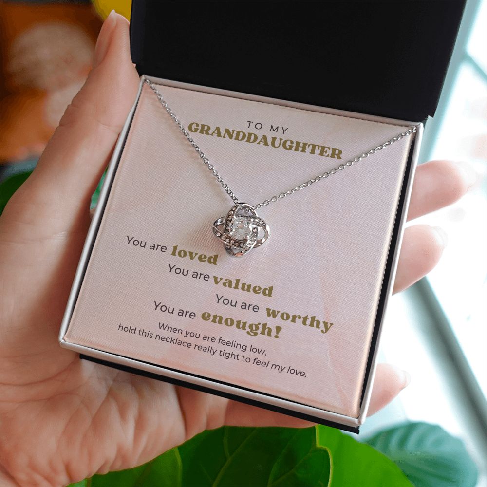 To My Granddaughter - You are loved - Knot Necklace