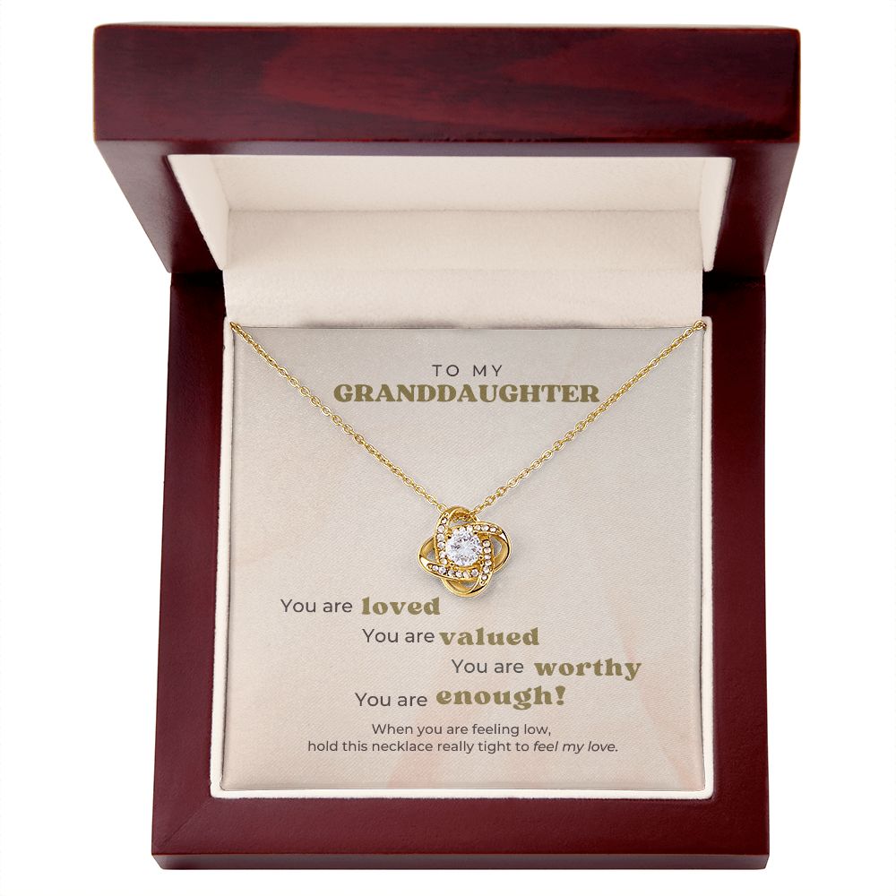 To My Granddaughter - You are loved - Knot Necklace