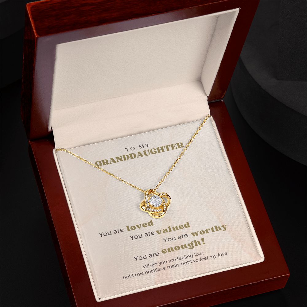 To My Granddaughter - You are loved - Knot Necklace