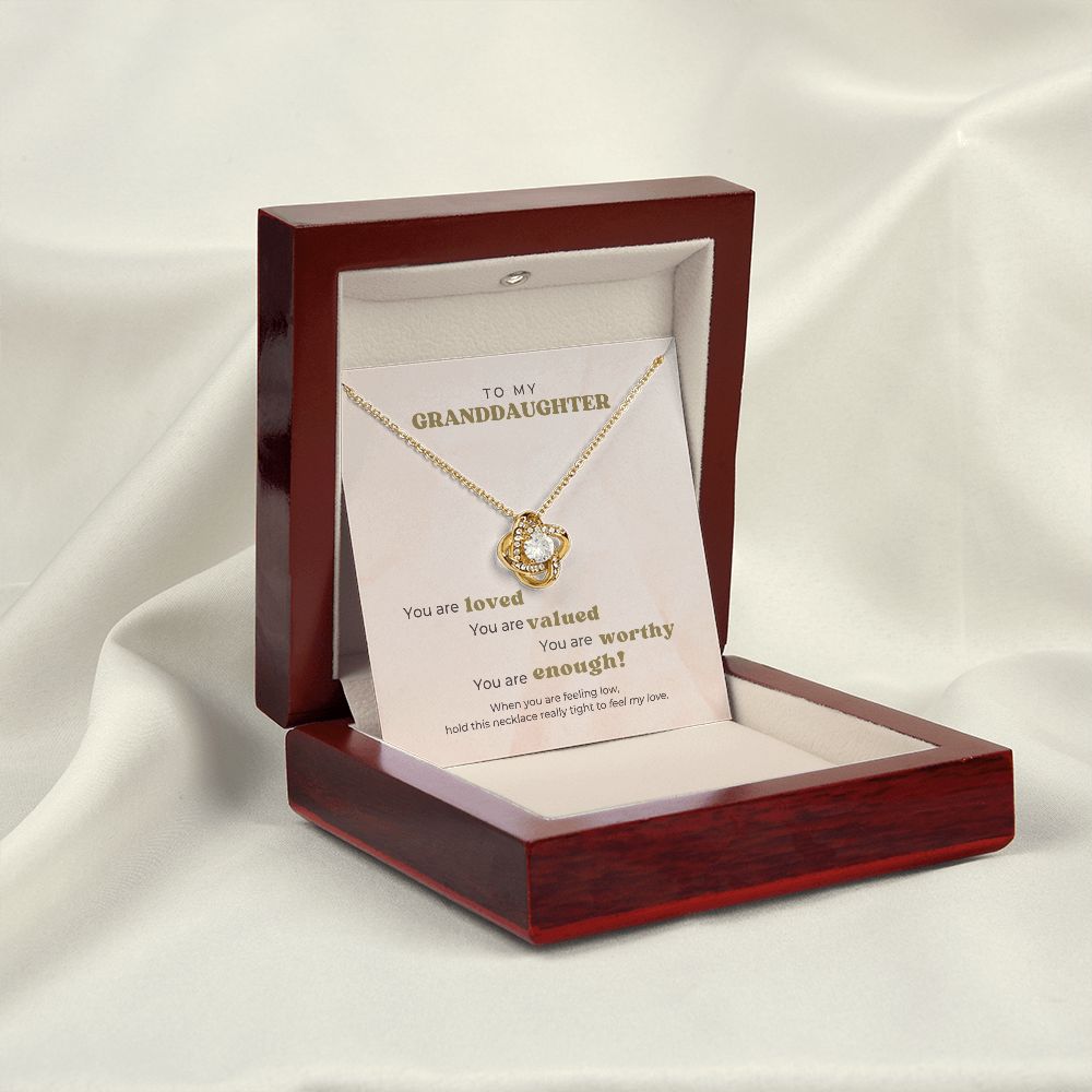 To My Granddaughter - You are loved - Knot Necklace