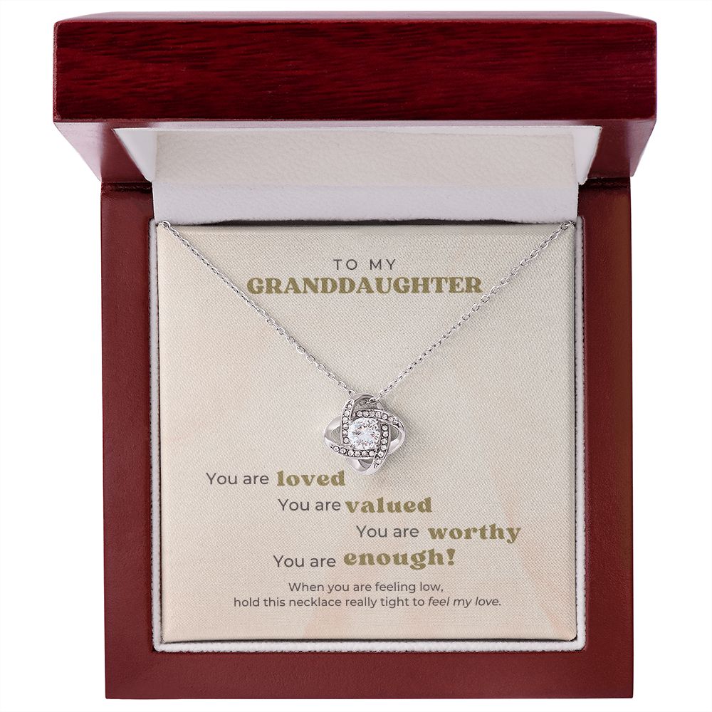 To My Granddaughter - You are loved - Knot Necklace
