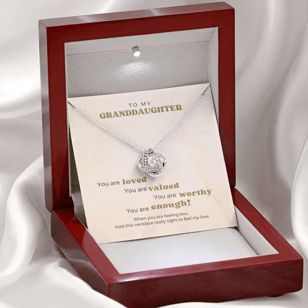 To My Granddaughter - You are loved - Knot Necklace
