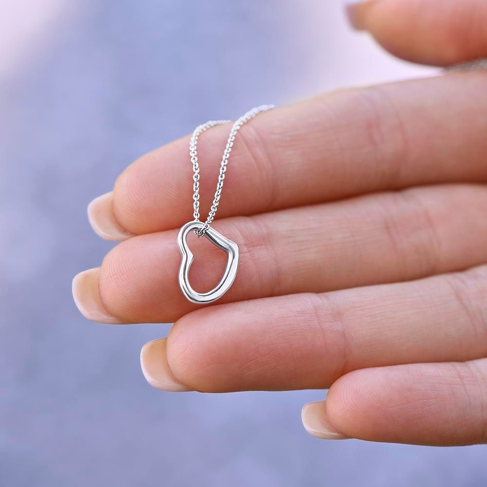 To My Granddaughter - Greatest Joy - Dainty Heart Necklace