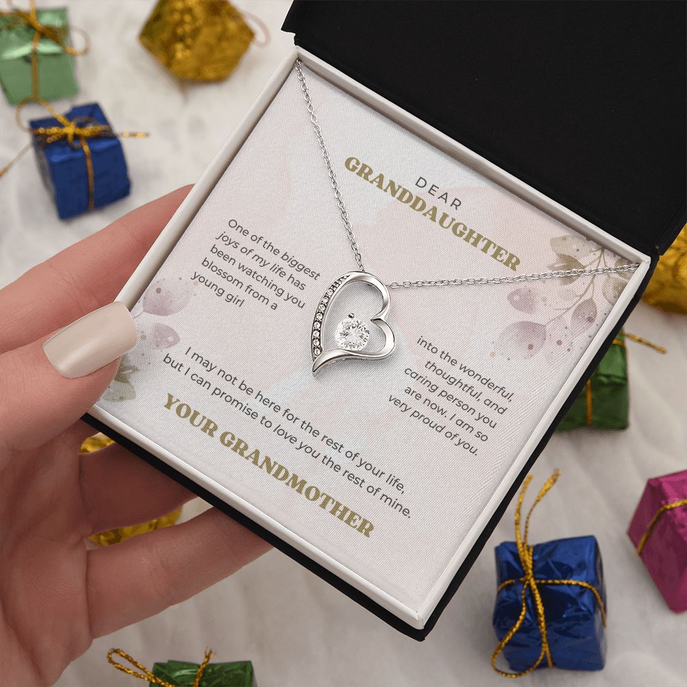 Dear Granddaughter - I promise to love you - Forever Necklace
