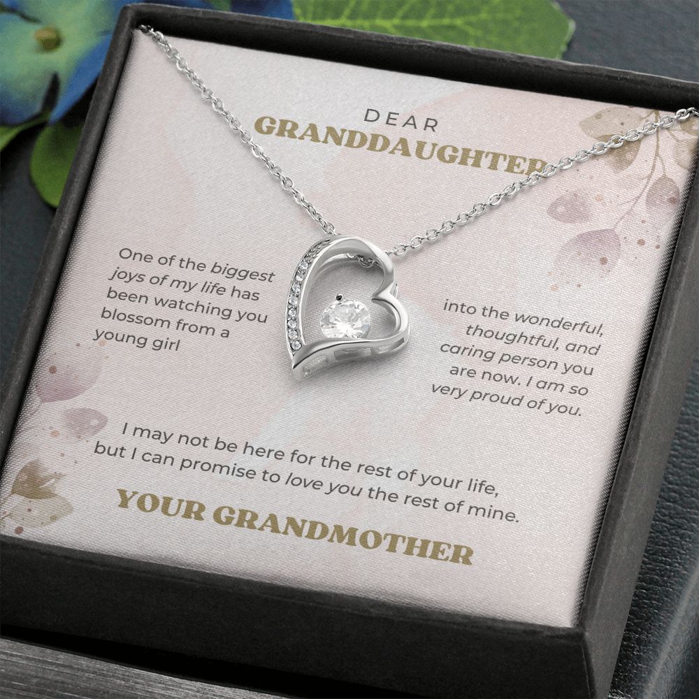 Dear Granddaughter - I promise to love you - Forever Necklace