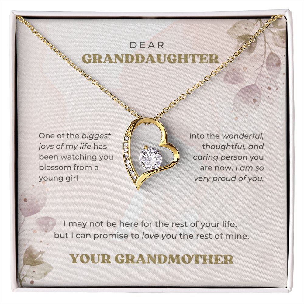 Dear Granddaughter - I promise to love you - Forever Necklace