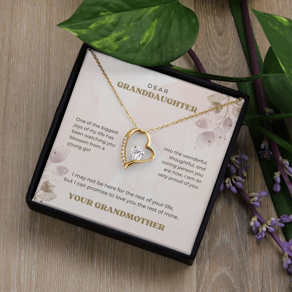 Dear Granddaughter - I promise to love you - Forever Necklace