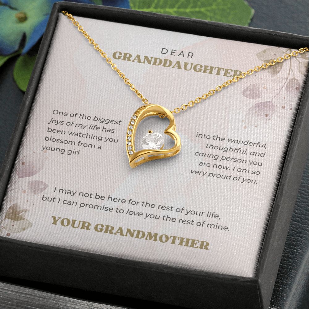 Dear Granddaughter - I promise to love you - Forever Necklace