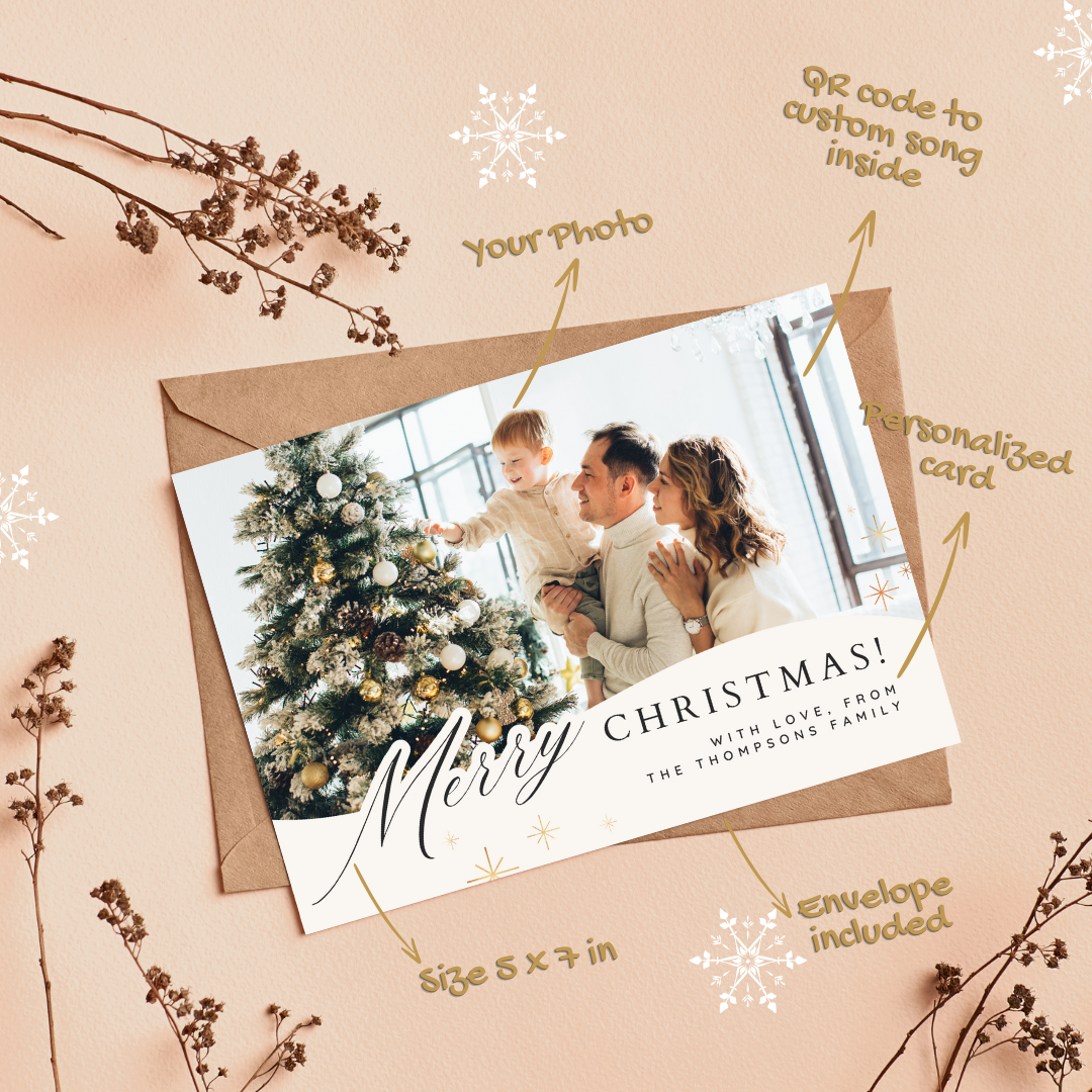 Set of Personalized Christmas Photo Cards and Song