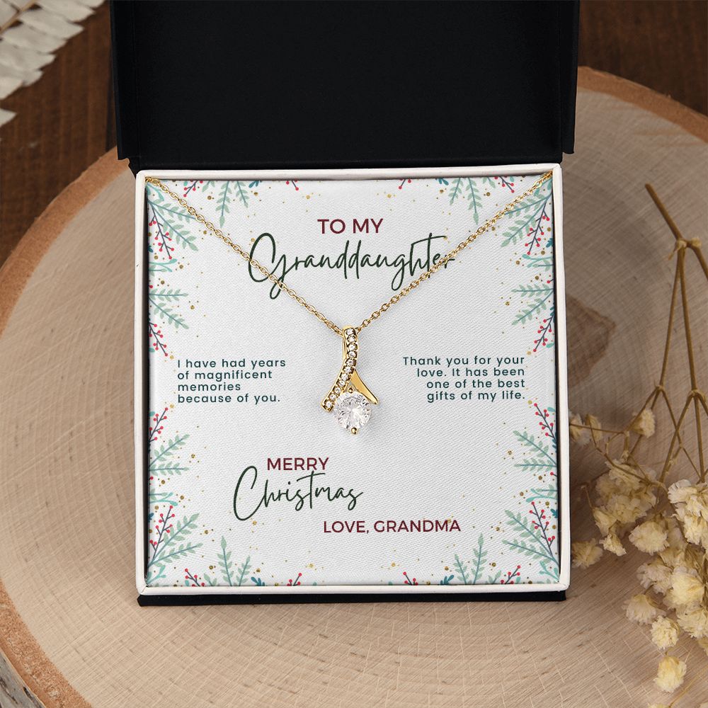 Christmas Gift For Granddaughter - Magnificent Memories - Petite Ribbon Necklace