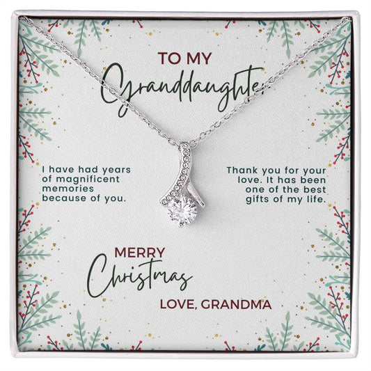 Christmas Gift For Granddaughter - Magnificent Memories - Petite Ribbon Necklace